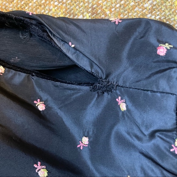 FABULOUS vintage rose bud taffeta dress, size S - Picture 11 of 11